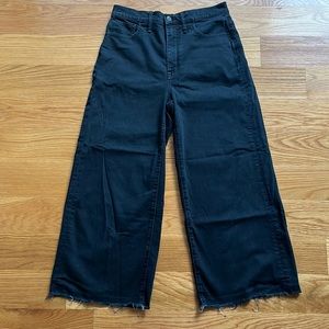 Madewell, wide leg, crop, Jean pants in black